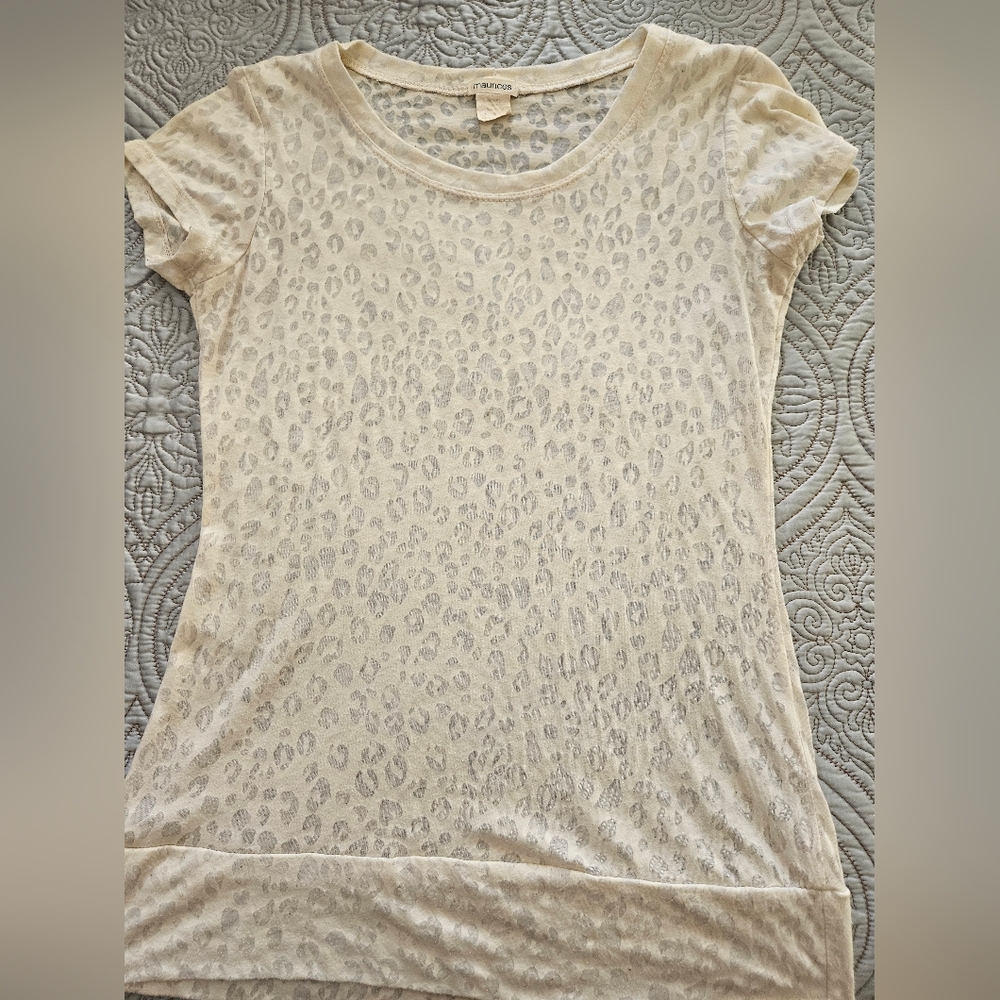Sheer leopard print tshirt.